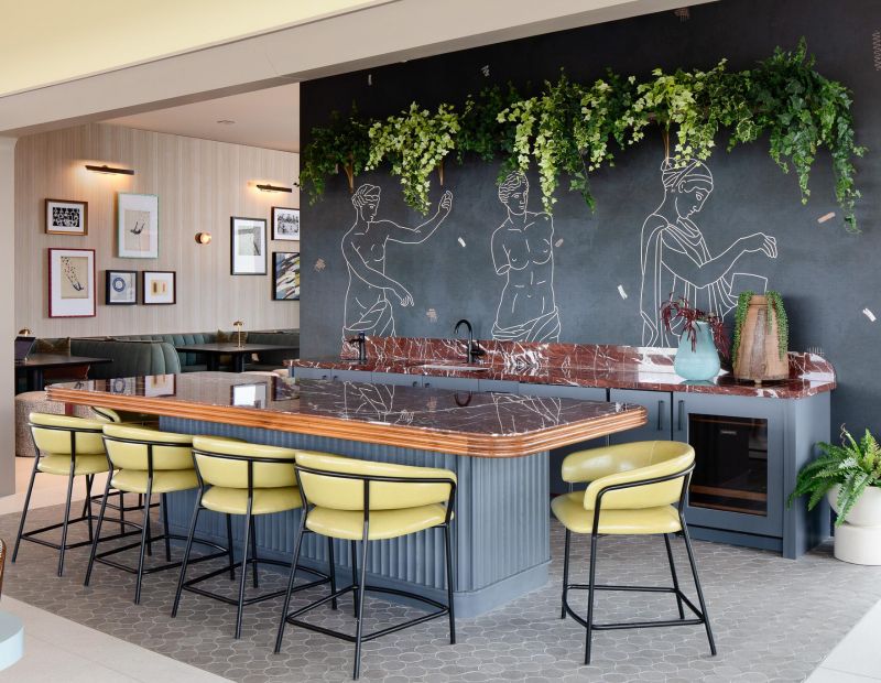 Rooftop lounge and botany bar for residents to relax.