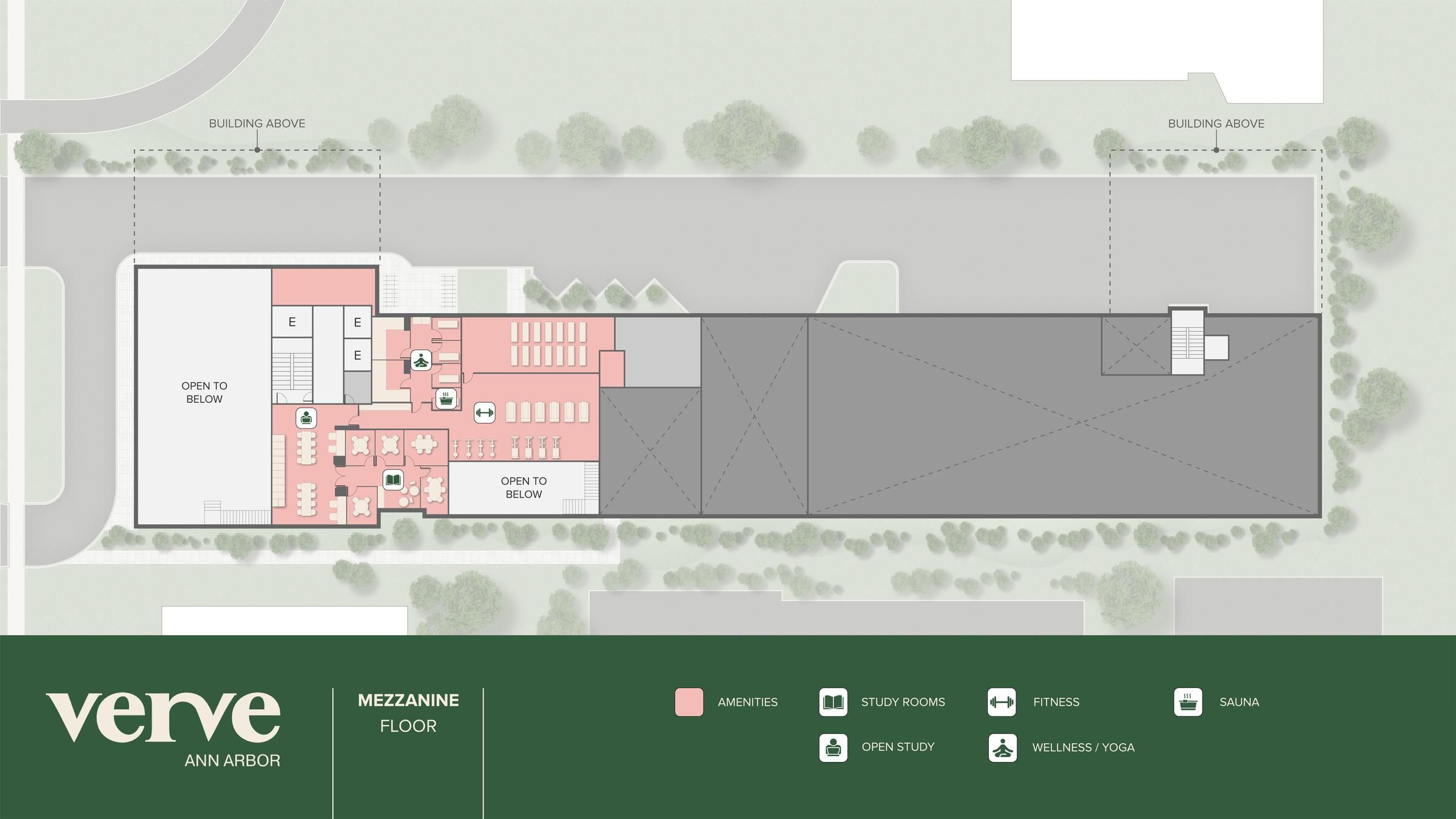 Mapa del sitio de Verve Ann Arbor Planta entresuelo
